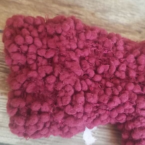 Burgundy Warm Fuzzy Mittens - Picture 2 of 3